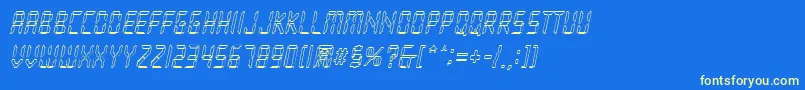 Fonte LoopyItalic – fontes amarelas em um fundo azul