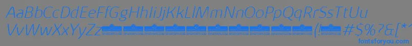 KabrioAlternateExtralightItalicTrial Font – Blue Fonts on Gray Background