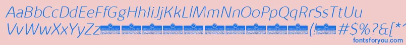 KabrioAlternateExtralightItalicTrial Font – Blue Fonts on Pink Background