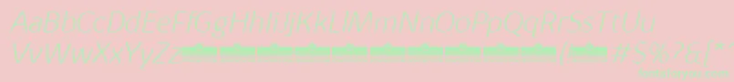 KabrioAlternateExtralightItalicTrial Font – Green Fonts on Pink Background