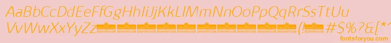 KabrioAlternateExtralightItalicTrial Font – Orange Fonts on Pink Background