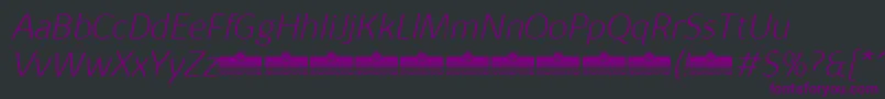 KabrioAlternateExtralightItalicTrial Font – Purple Fonts on Black Background