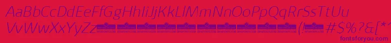 KabrioAlternateExtralightItalicTrial Font – Purple Fonts on Red Background