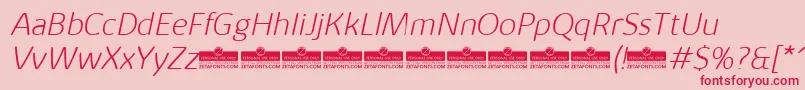 KabrioAlternateExtralightItalicTrial Font – Red Fonts on Pink Background