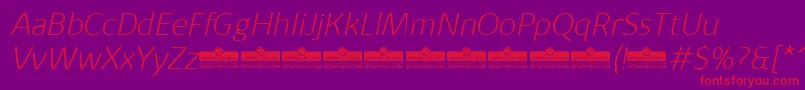 KabrioAlternateExtralightItalicTrial Font – Red Fonts on Purple Background