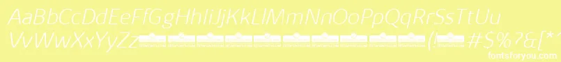 KabrioAlternateExtralightItalicTrial Font – White Fonts on Yellow Background