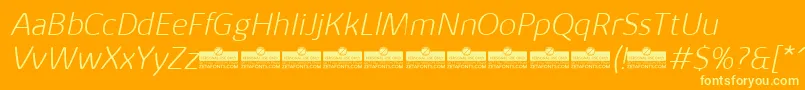 KabrioAlternateExtralightItalicTrial Font – Yellow Fonts on Orange Background