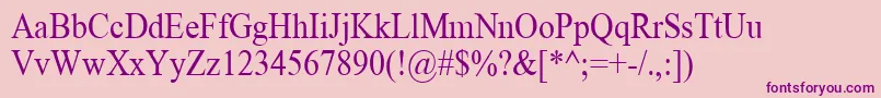 TimesNewRoman90n Font – Purple Fonts on Pink Background