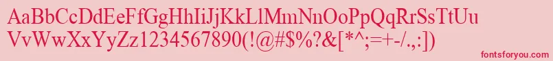 TimesNewRoman90n Font – Red Fonts on Pink Background