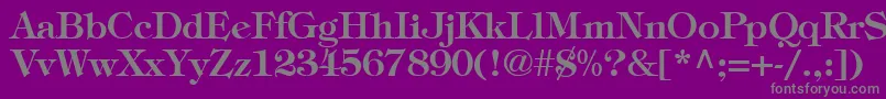 フォントTiffanyBold – 紫の背景に灰色の文字