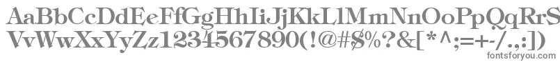 フォントTiffanyBold – 白い背景に灰色の文字