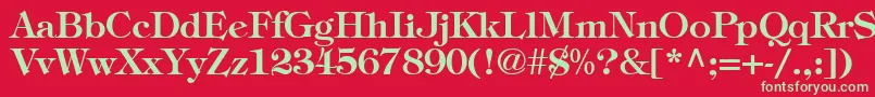 フォントTiffanyBold – 赤い背景に緑の文字