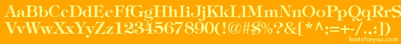 TiffanyBold Font – Yellow Fonts on Orange Background