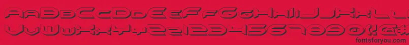 Omniv23D Font – Black Fonts on Red Background