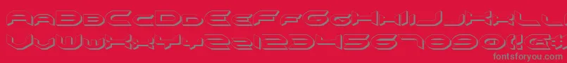 Omniv23D-Schriftart – Graue Schriften auf rotem Hintergrund