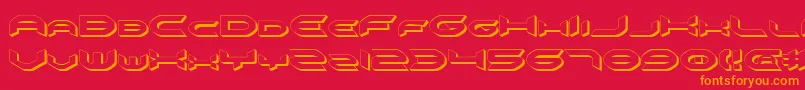 Omniv23D Font – Orange Fonts on Red Background