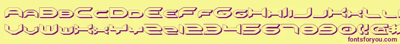 Omniv23D Font – Purple Fonts on Yellow Background