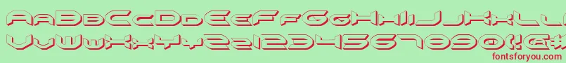 フォントOmniv23D – 赤い文字の緑の背景