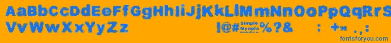 SimpleMyopia Font – Blue Fonts on Orange Background