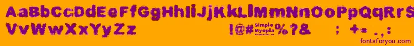 SimpleMyopia Font – Purple Fonts on Orange Background