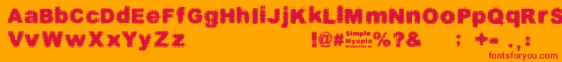 フォントSimpleMyopia – オレンジの背景に赤い文字