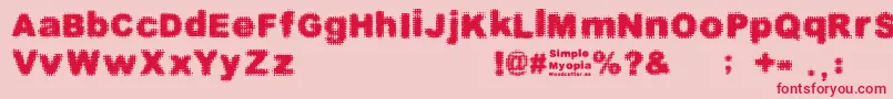 SimpleMyopia Font – Red Fonts on Pink Background