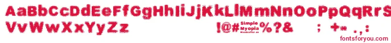 SimpleMyopia-Schriftart – Rote Schriften auf weißem Hintergrund