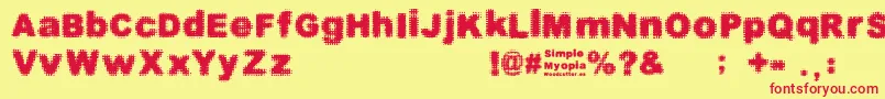 SimpleMyopia Font – Red Fonts on Yellow Background