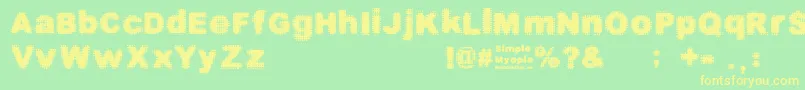 More about SimpleMyopia Font SimpleMyopia Font – Yellow Fonts on Green Background