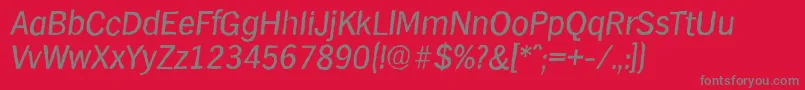 HamburgantiqueItalic-Schriftart – Graue Schriften auf rotem Hintergrund