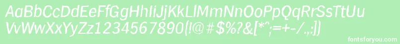 HamburgantiqueItalic Font – White Fonts on Green Background