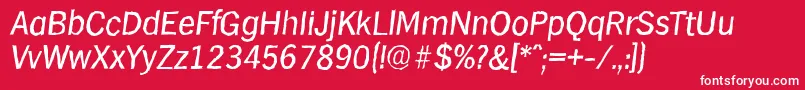 フォントHamburgantiqueItalic – 赤い背景に白い文字