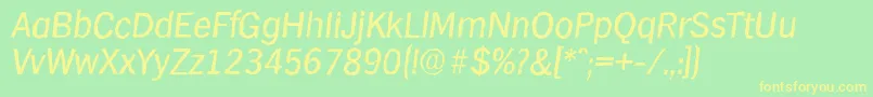 HamburgantiqueItalic Font – Yellow Fonts on Green Background