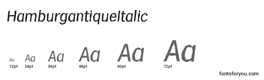 Размеры шрифта HamburgantiqueItalic
