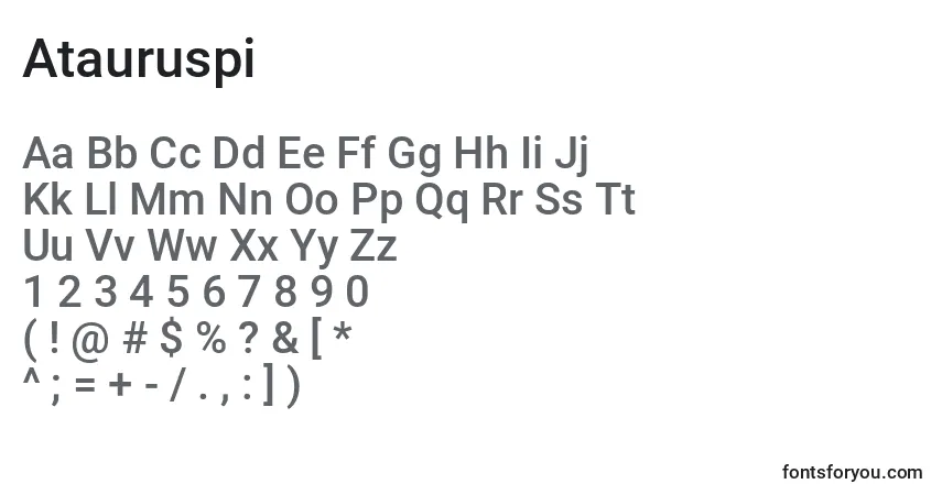 A fonte Atauruspi – alfabeto, números, caracteres especiais