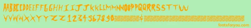 Metalclash Font – Orange Fonts on Green Background