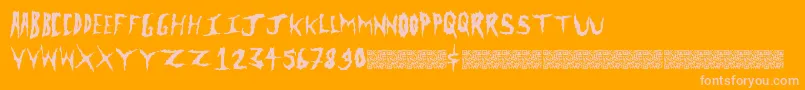Metalclash Font – Pink Fonts on Orange Background