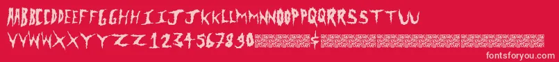 Metalclash Font – Pink Fonts on Red Background