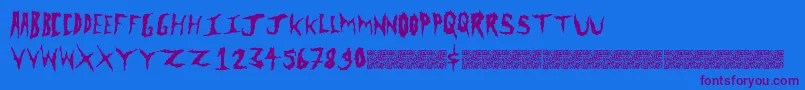 Metalclash Font – Purple Fonts on Blue Background