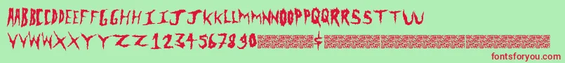 Metalclash Font – Red Fonts on Green Background