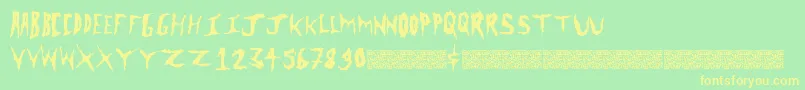 Metalclash Font – Yellow Fonts on Green Background