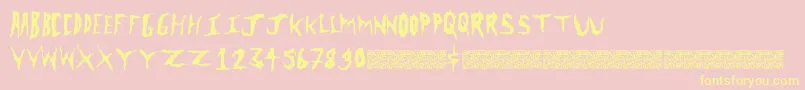 Metalclash Font – Yellow Fonts on Pink Background
