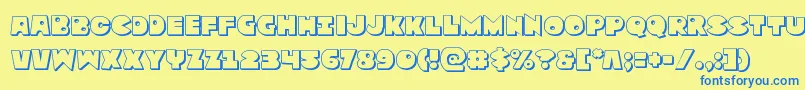 Zounderkite3D Font – Blue Fonts on Yellow Background