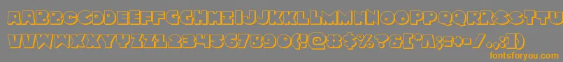 Zounderkite3D-Schriftart – Orangefarbene Schriften auf grauem Hintergrund