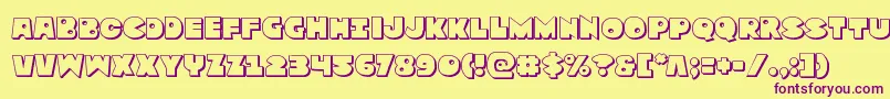 Zounderkite3D Font – Purple Fonts on Yellow Background