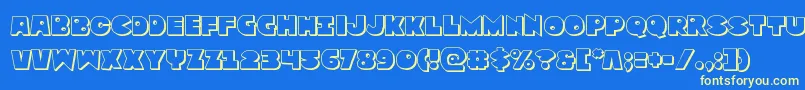 Zounderkite3D Font – Yellow Fonts on Blue Background