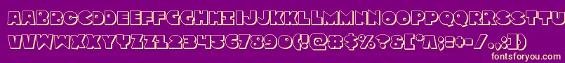 Zounderkite3D Font – Yellow Fonts on Purple Background