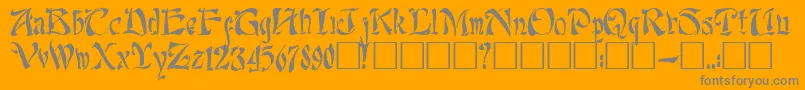 Lafcadio-Schriftart – Graue Schriften auf orangefarbenem Hintergrund