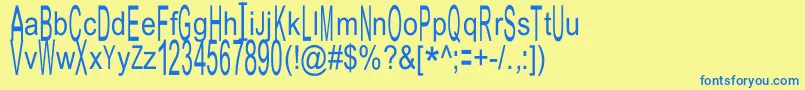 JuliasoftSpecialFontH Font – Blue Fonts on Yellow Background