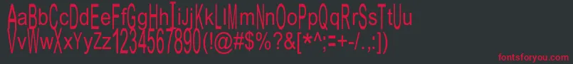 フォントJuliasoftSpecialFontH – 黒い背景に赤い文字